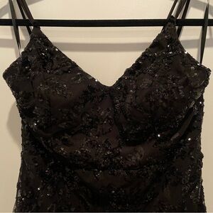 Windsor Black Sequin Midi Dress